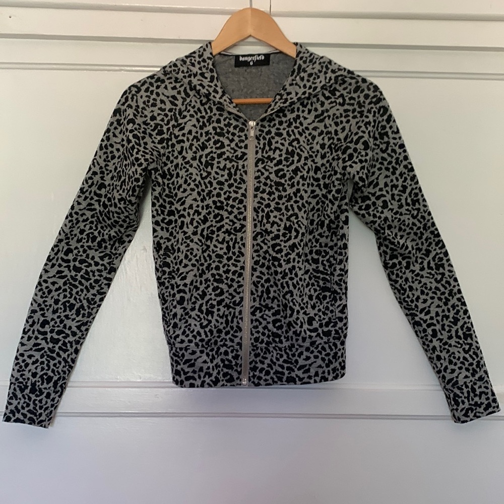 XS Dangerfield Leopard Print Zip up Hoodie!